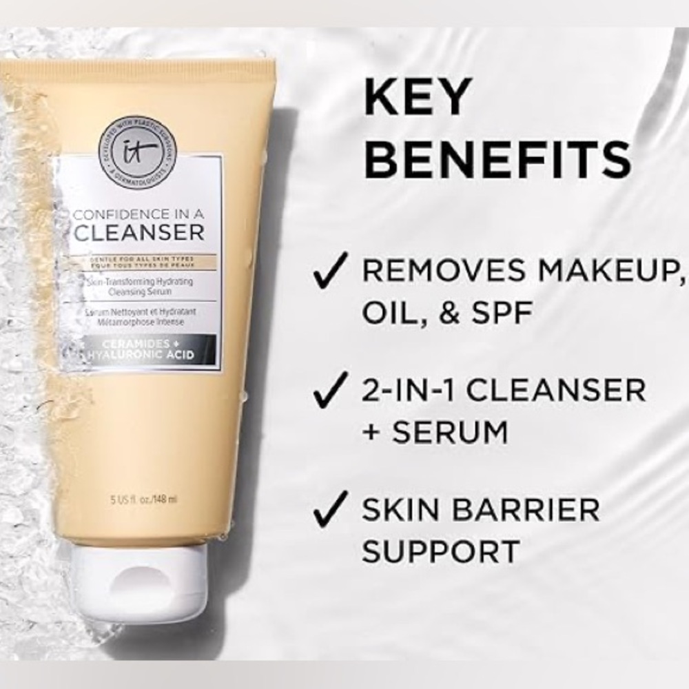 IT Cosmetics Confidence in a Cleanser Hydrating Cleaning Serum 1.7 oz New in Box - Picture 5 of 5
